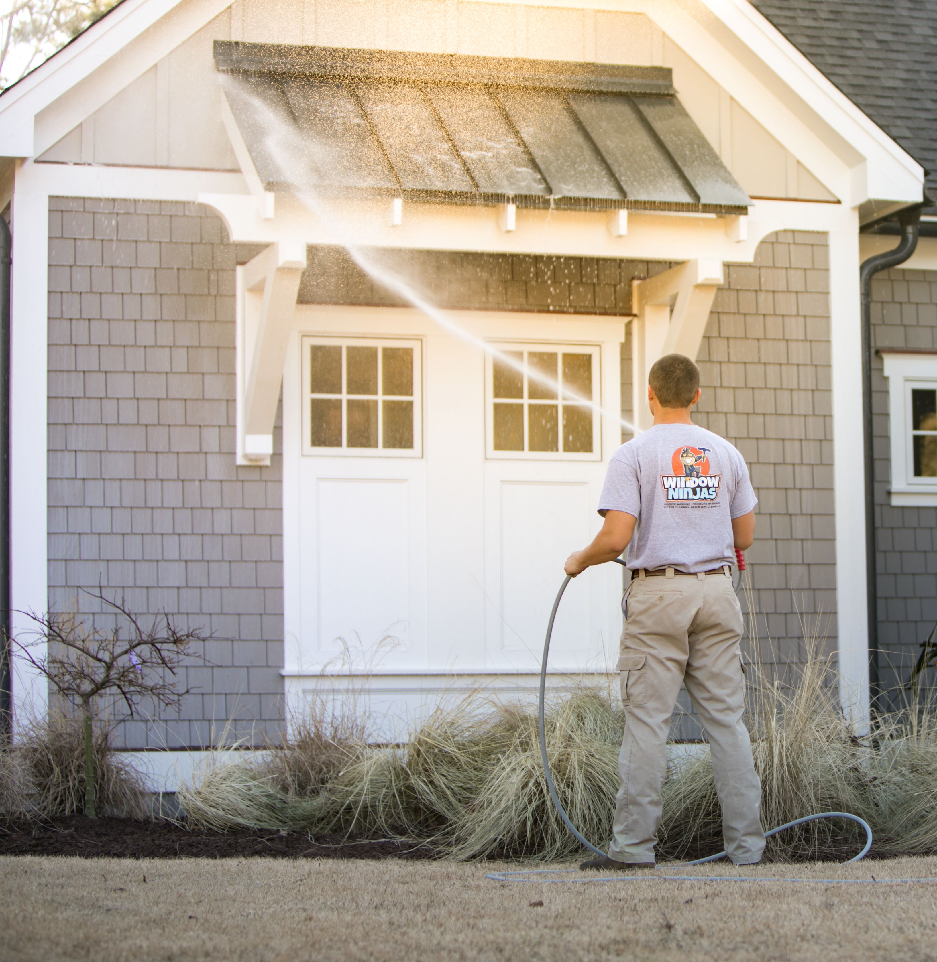 A Window Ninjas expert providing power washing as one of the lowest Nashville average price for power washing a house.